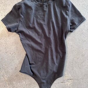 SKIMS Black Short Sleeve Bodysuit